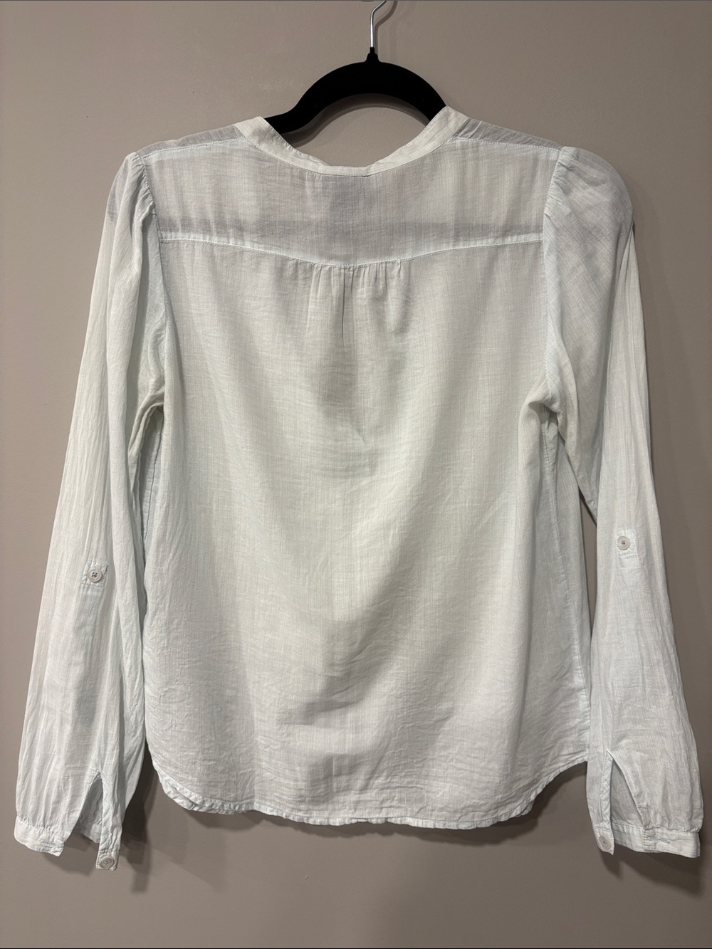 H&M White Pintuck Henley Blouse - Picture 3 of 3